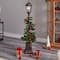 5ft. Pre-Lit LED Holiday Decorated Lamp Post With Greenery & Ornaments